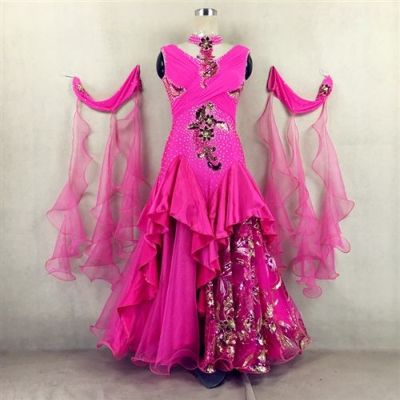 スタンダード（モダン）ドレス：ピンク系（桃色） 社交ダンスドレス ...